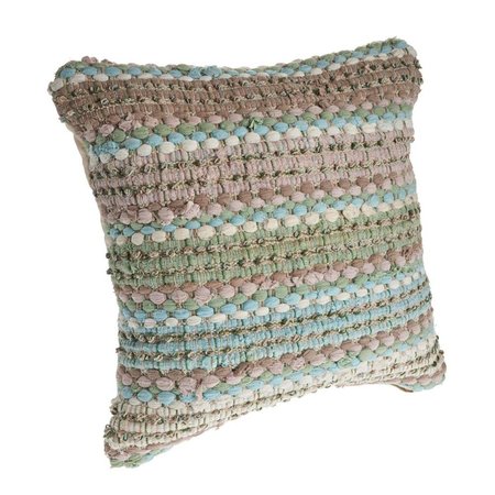 LR RESOURCES LR Resources PILLO07356GBEIIPL Verdant Weave Square Throw Pillow - Green & Blue PILLO07356GBEIIPL